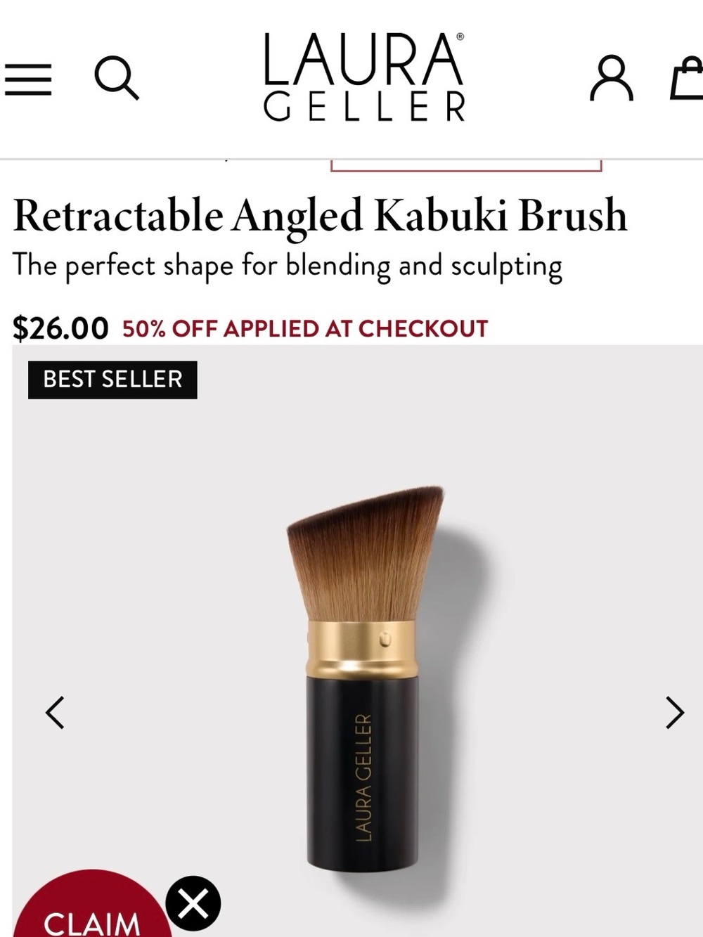 Laura Geller Retractable Angled Kabuki Brush